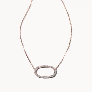 Kendra Scott Solid 14k Rose Gold and White Diamond Necklace